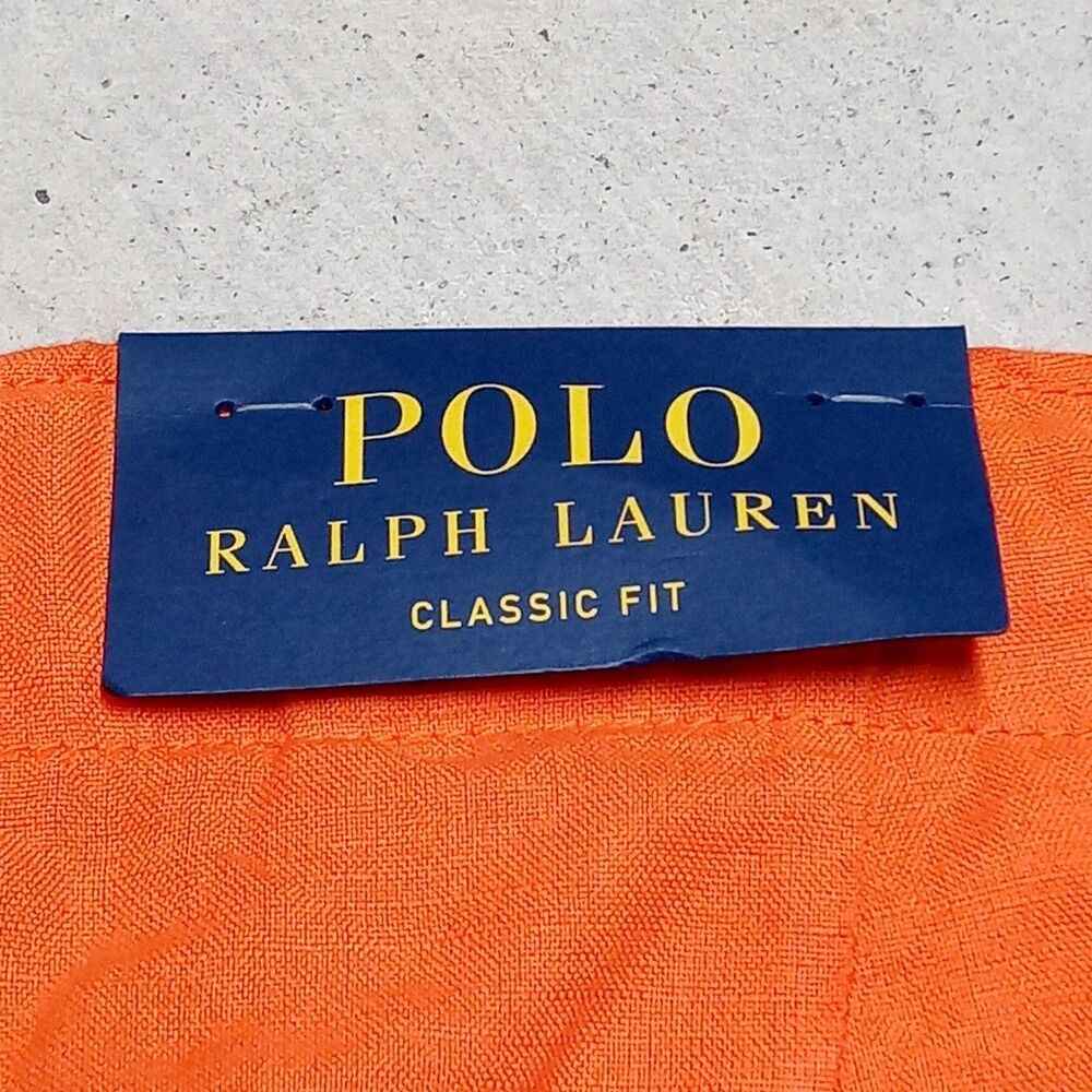 *READ* NWT Polo Ralph Lauren Shorts Mens 40 Linen Blend Orange Classic Fit Beach - Picture 6 of 13